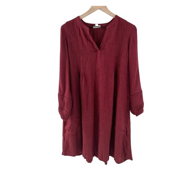 Women’s SP J. Jill Cherry Red Tunic Dress Long Sleeve Petite NWT - Picture 3 of 10